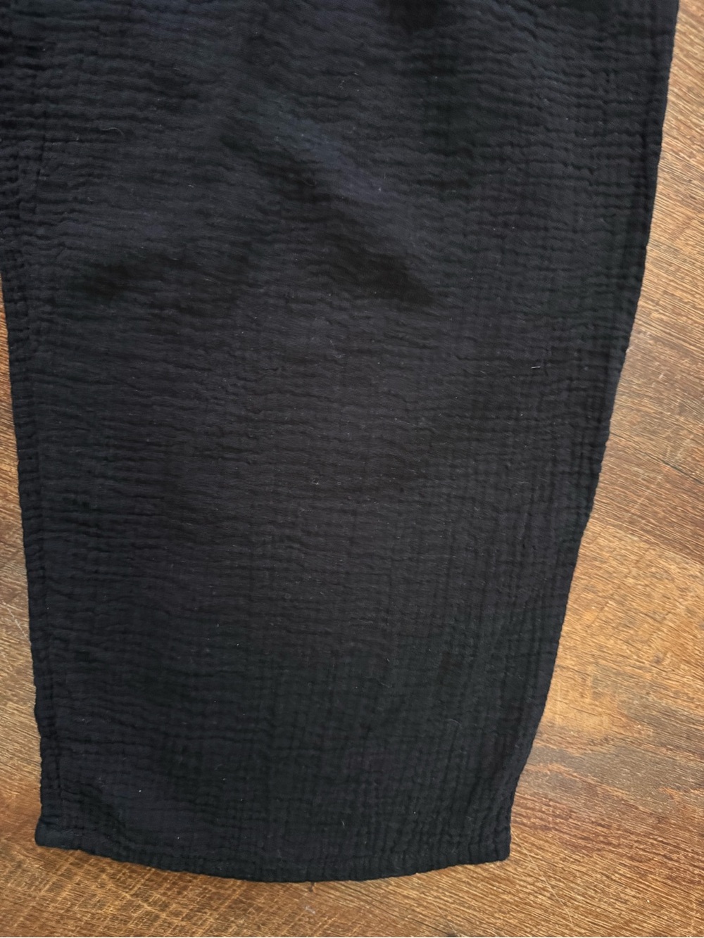 Jessica Simpson 100% Cotton Gauze Black Wide-Leg Drawstring Joggers Cropped Sz M - Picture 6 of 8